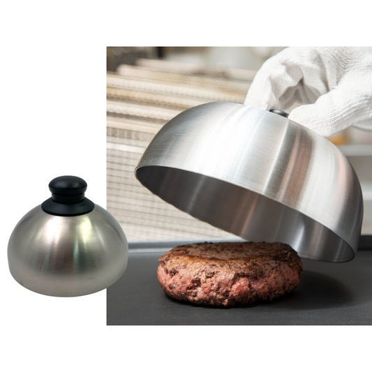Stainless Steel Burger Cover with bakelite knob 15 cm