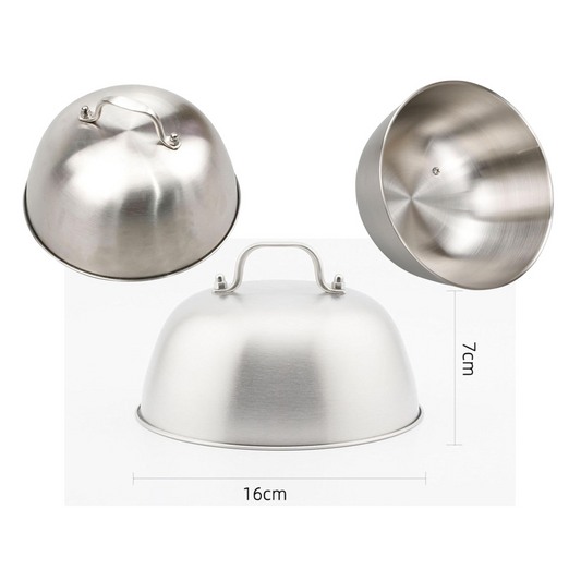 Stainless Steel Burger Cover with SS knob 16 cm
