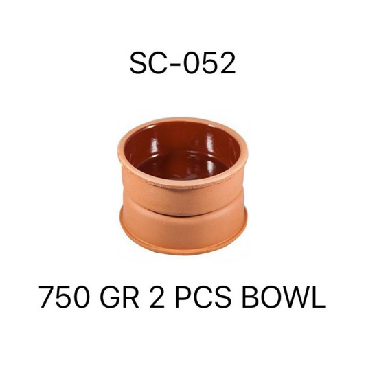 Set of 2 Clay Bowls 16 x 6 cm