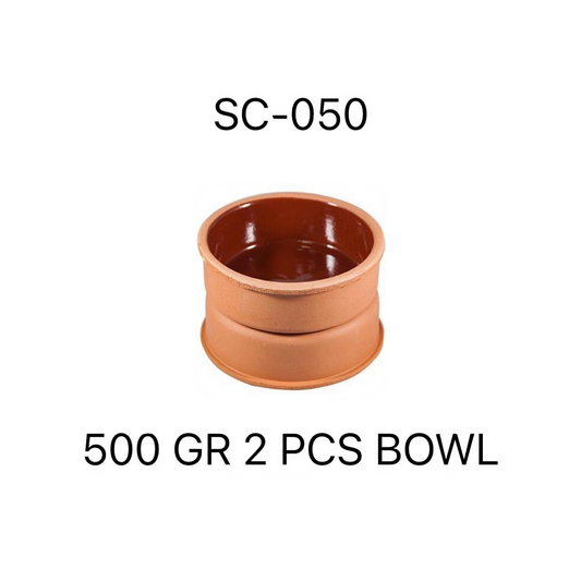 Set of 2 Clay Bowls 14.5 x 5 cm