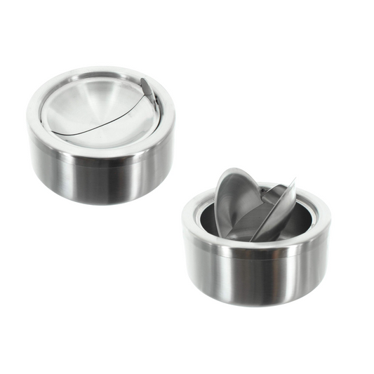 Stainless Steel Ashtray with Flip Cover 12 cm
