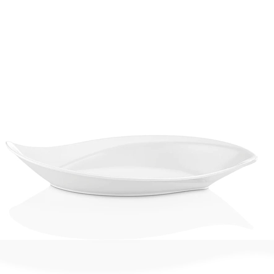 Leaf Shape Oval Melamine Buffet Dish 39 cm - Lunaz Shop