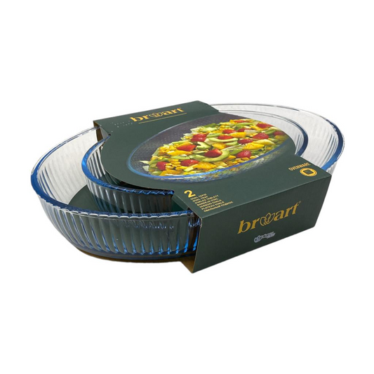 Lined Oval Oven Tray Set of 2 - Lunaz Shop