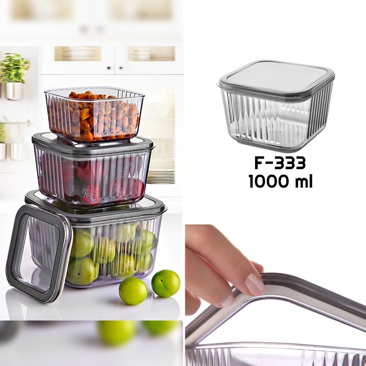 Maxi Acrylic Square Food Storage Container 1000 ml - Lunaz Shop