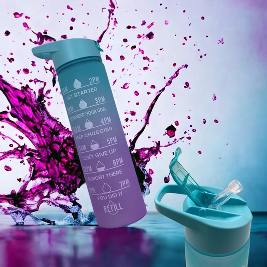 Motivational Water Bottle 800 ml Colorful Design- Lunaz Shop
