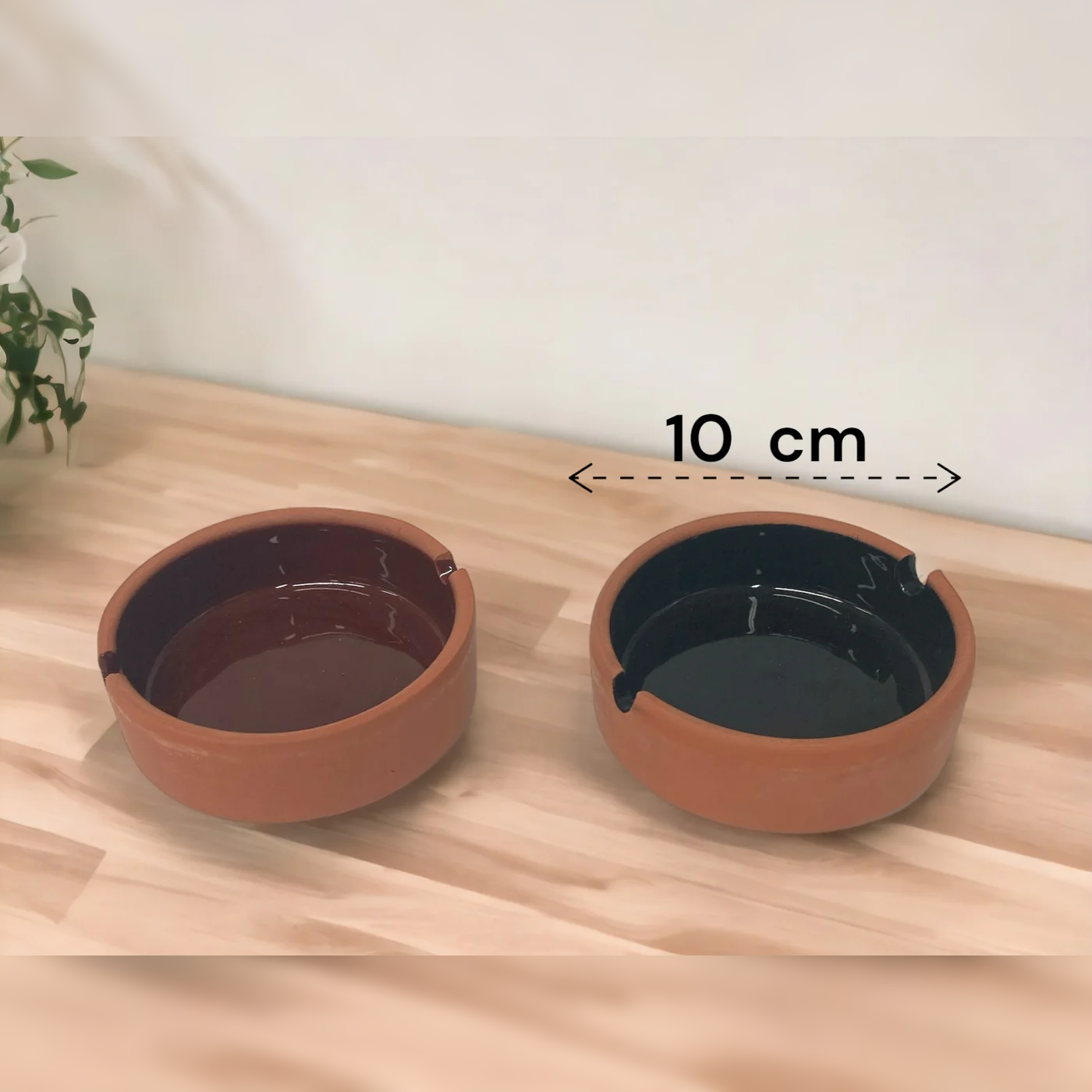 Natural Terracotta Ashtray 10 cm with Colored Glazing - Lunaz Shop