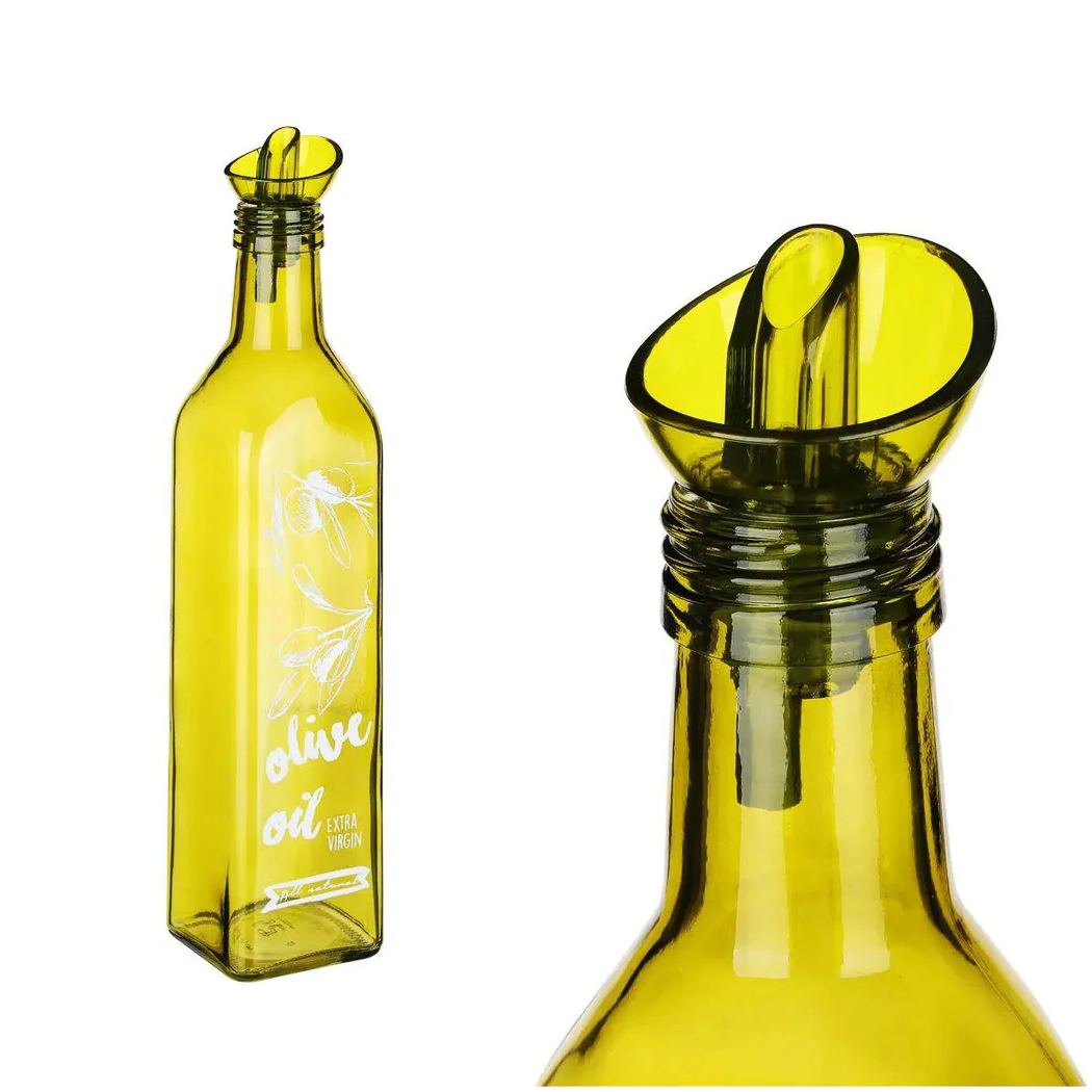 Olive Green Decorated Oil Bottle SQ 250 ml - Lunaz Shop