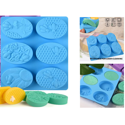 Oval Honey Bee Shape Silicone Mold for Soap - Lunaz shop
