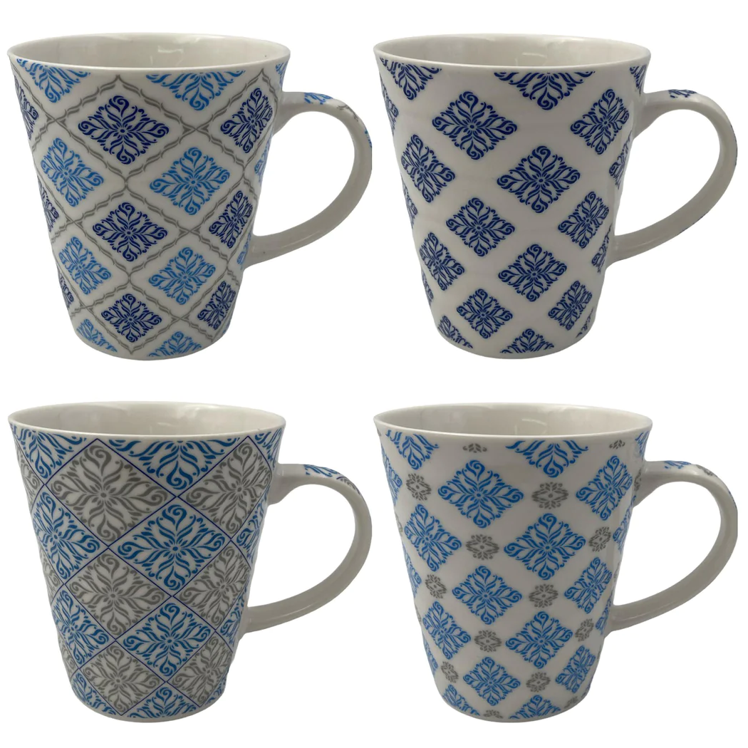 Porcelain Mug bleu patterns - Lunaz Shop