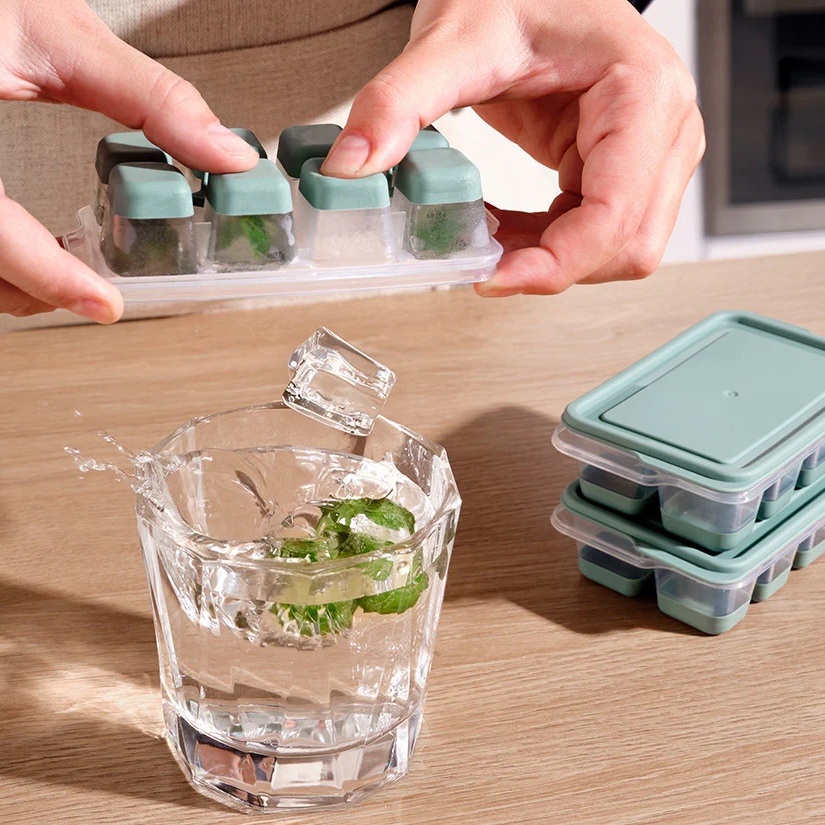 Push Out Mini Ice Cube Tray with Lid X2 - Lunaz Shop