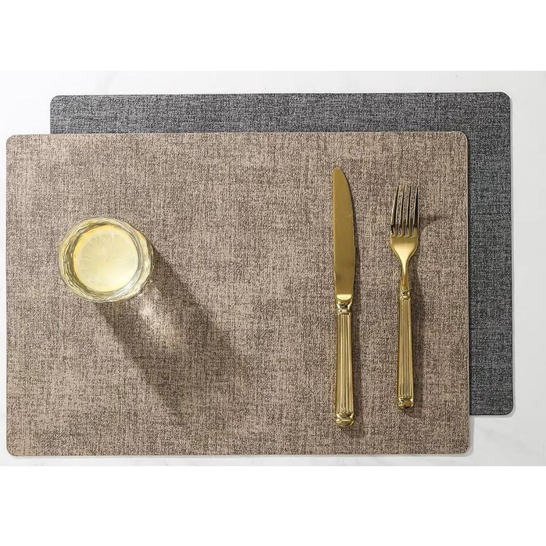 Rectangular Washable Vinyl Leather Table Placemat 45 x 30 cm - Lunaz Shop