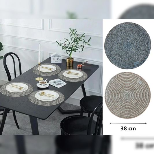 Round Braided Table Placemat 38 cm - Lunaz Shop