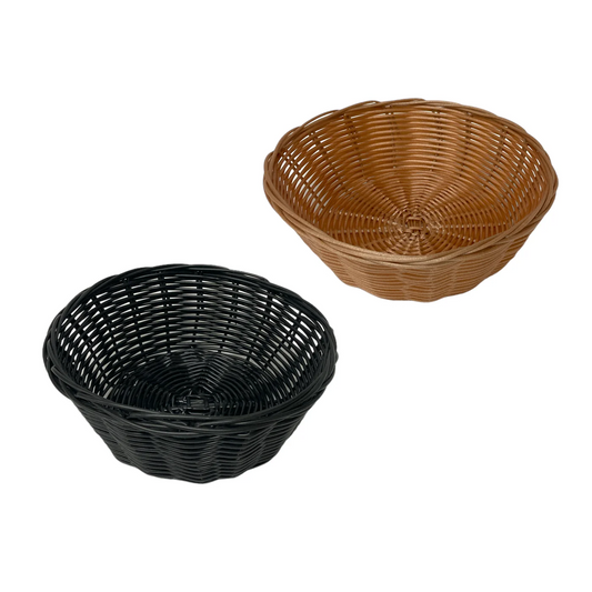 Round woven bread basket 20 cm Plastic Woven Wicker