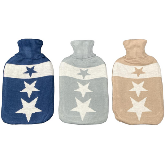 Rubber Heat Water Bag with Wool Shirt Stars Designs - Lunaz Shop