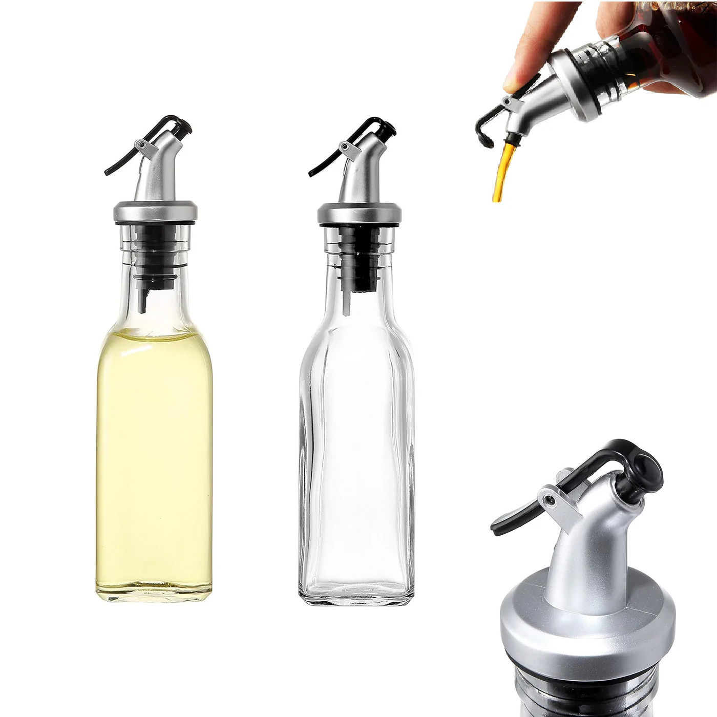 Small Glass Oil Bottle 150 ml with Easy Pourer - Lunaz Shop