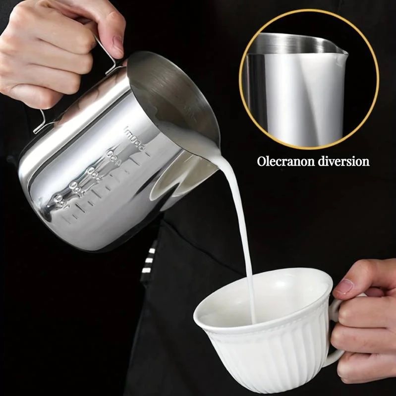 Stainless Steel Barista Milk Pitcher 600 ml - Lunaz Shop