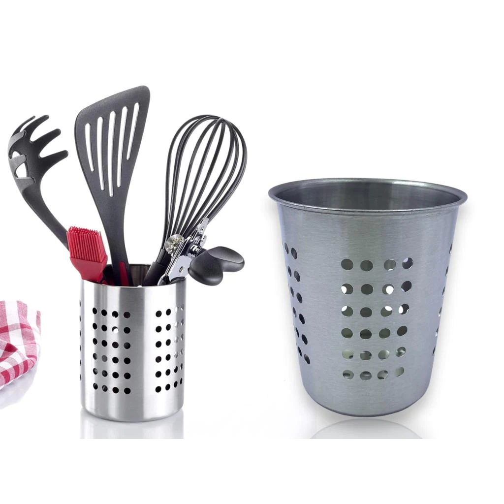Stainless Steel Utensils and Cutlery Holder H:14.5 cm - Lunaz Shop