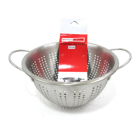 Stainless Steel punching colander; 21 cm
