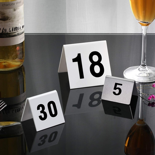 Stainless steel table numbers from 01 to 50- Lunaz Shop