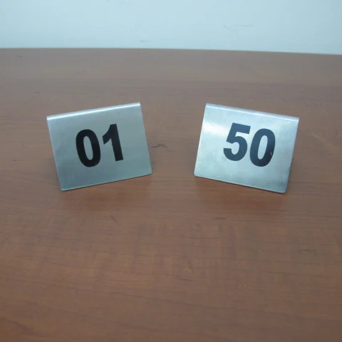 Stainless steel table numbers from 01 to 50- Lunaz Shop