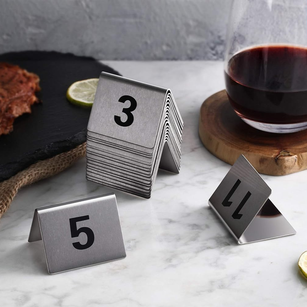 Stainless steel table numbers from 1 to 25 - Lunaz Shop