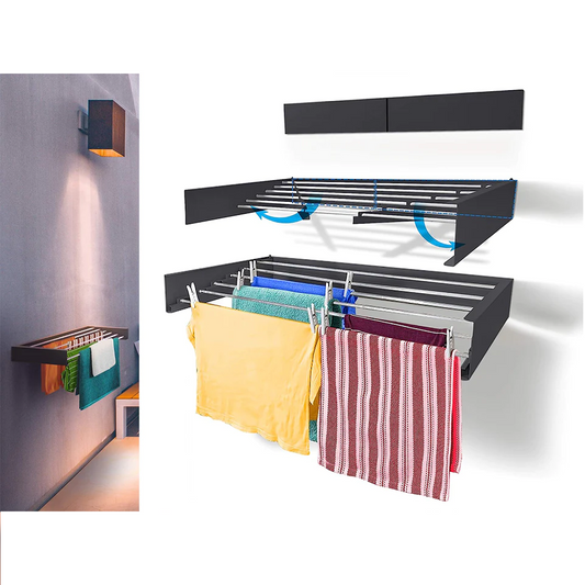 Step Up Laundry Wall Mounted Drying Rack 100 cm - Lunaz Shop