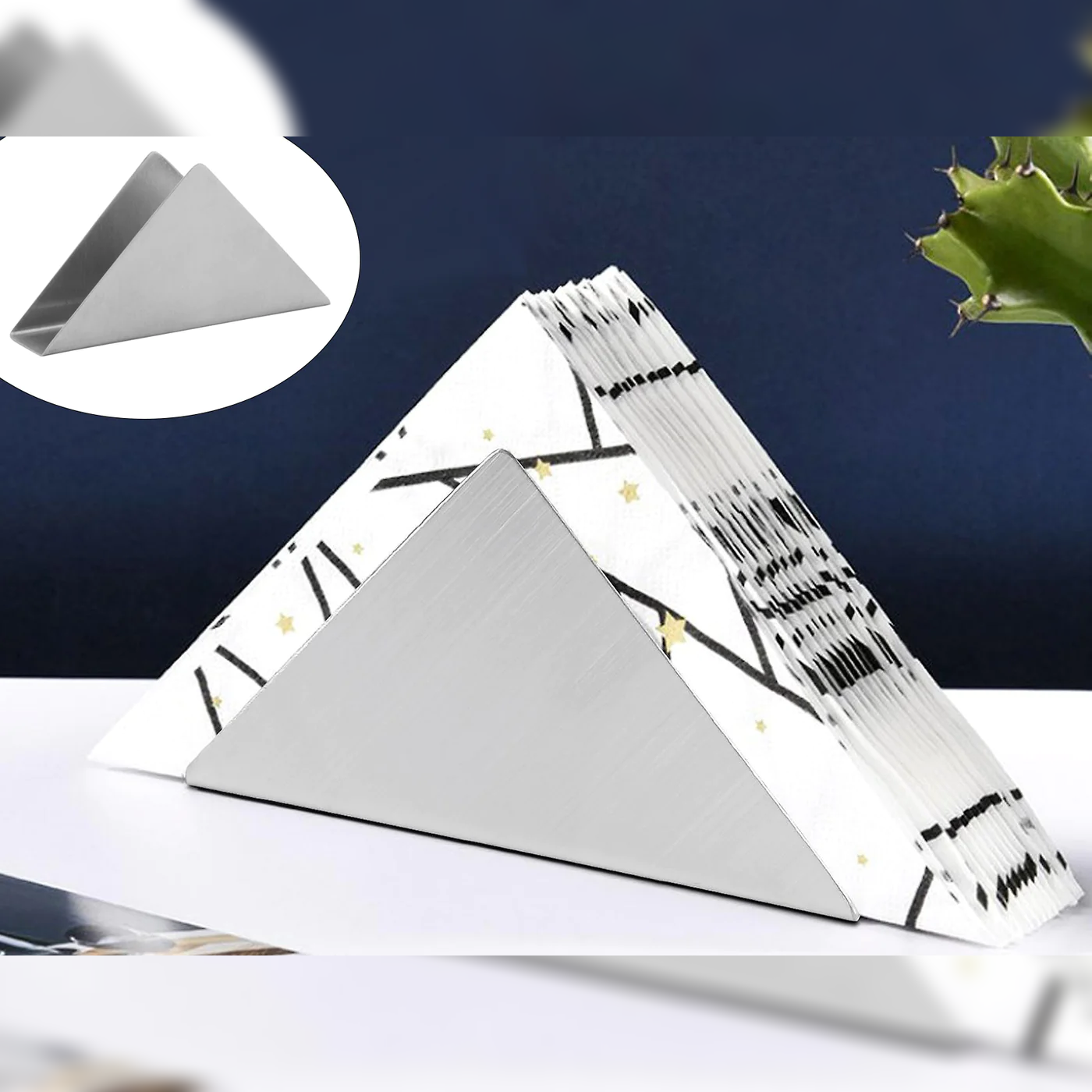 Tissue Holder Stainless Steel Triangle Shape - Lunaz Shop