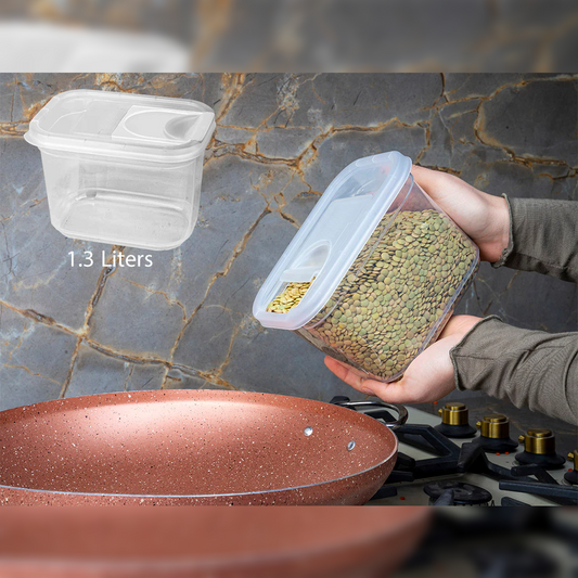 Transparent Dry Food Container with Sliding Cover 1.3L - Lunaz Shop