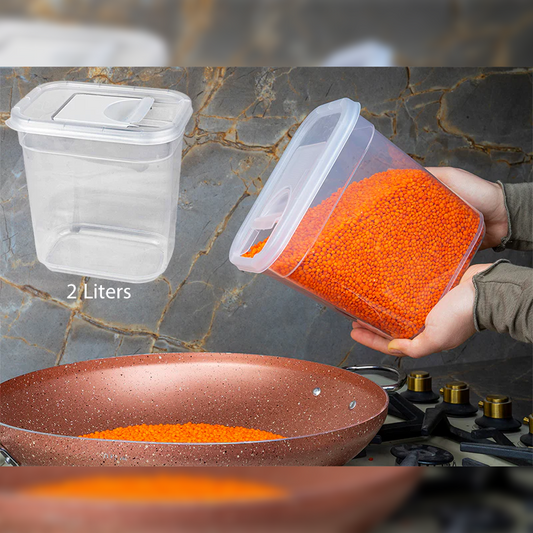 Transparent Dry Food Container with Sliding Cover 2L - Lunaz Shop