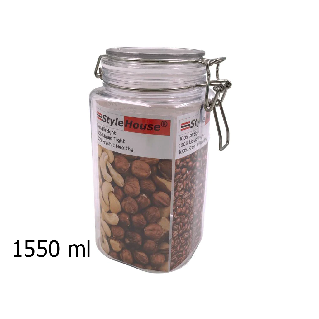 Unbreakable Airtight Seal PET Jar 1550 ml