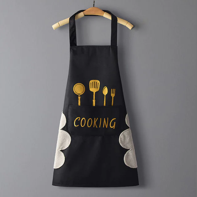 Water Proof Apron with 2 Side Towels Kitchen Utensils Design - Lunaz Shop