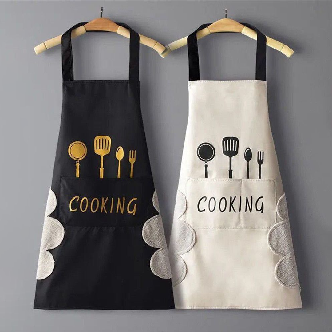 Water Proof Apron with 2 Side Towels Kitchen Utensils Design - Lunaz Shop