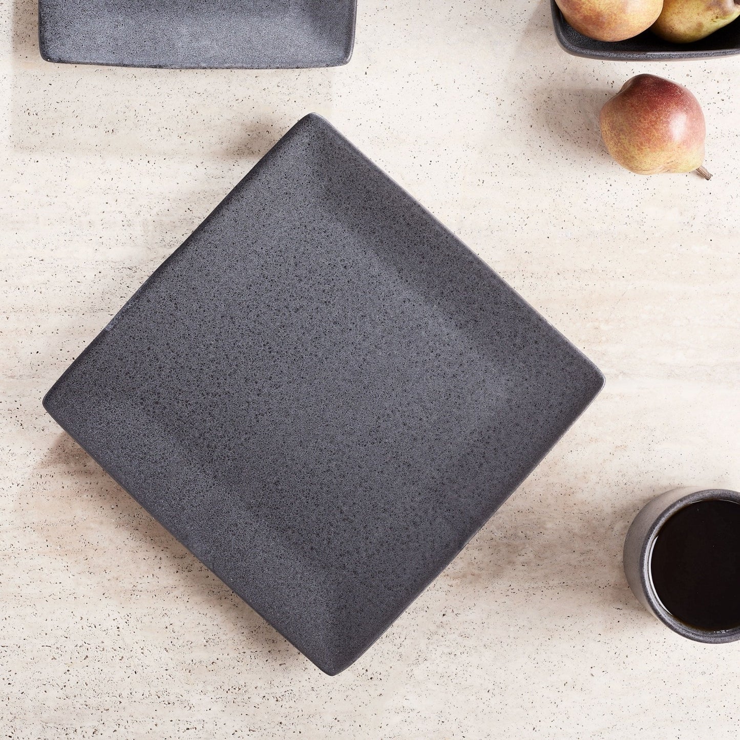 Dosthoff Dark Gray Square-Shaped Side Plate 21.5 cm