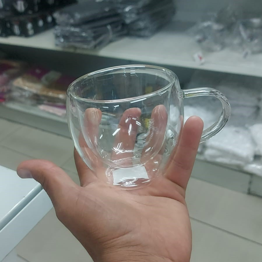 Double Wall Glass Mug 250 ml - 9 cm