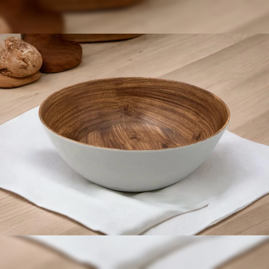 Wooden Design Round Melamine Salad Bowl 10" - Lunaz Shop