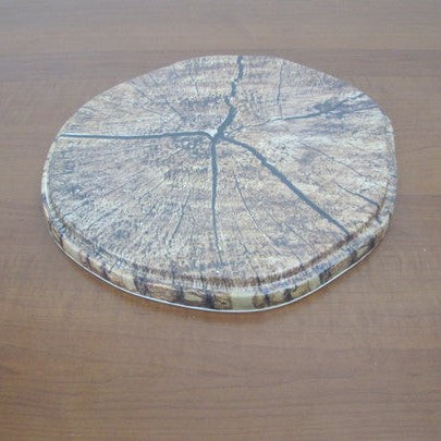 Round Melamine presentation Plate Wooden trunk