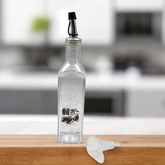High Quality Acrylic Square Oil Bottle with Chromed Pour