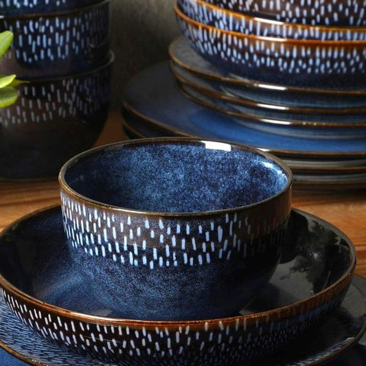 Dosthoff "Starry" Blue Glazed Soup Bowl 13 cm