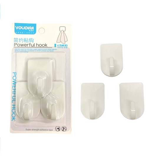 Strong Plastic Adhesive Hooks X3