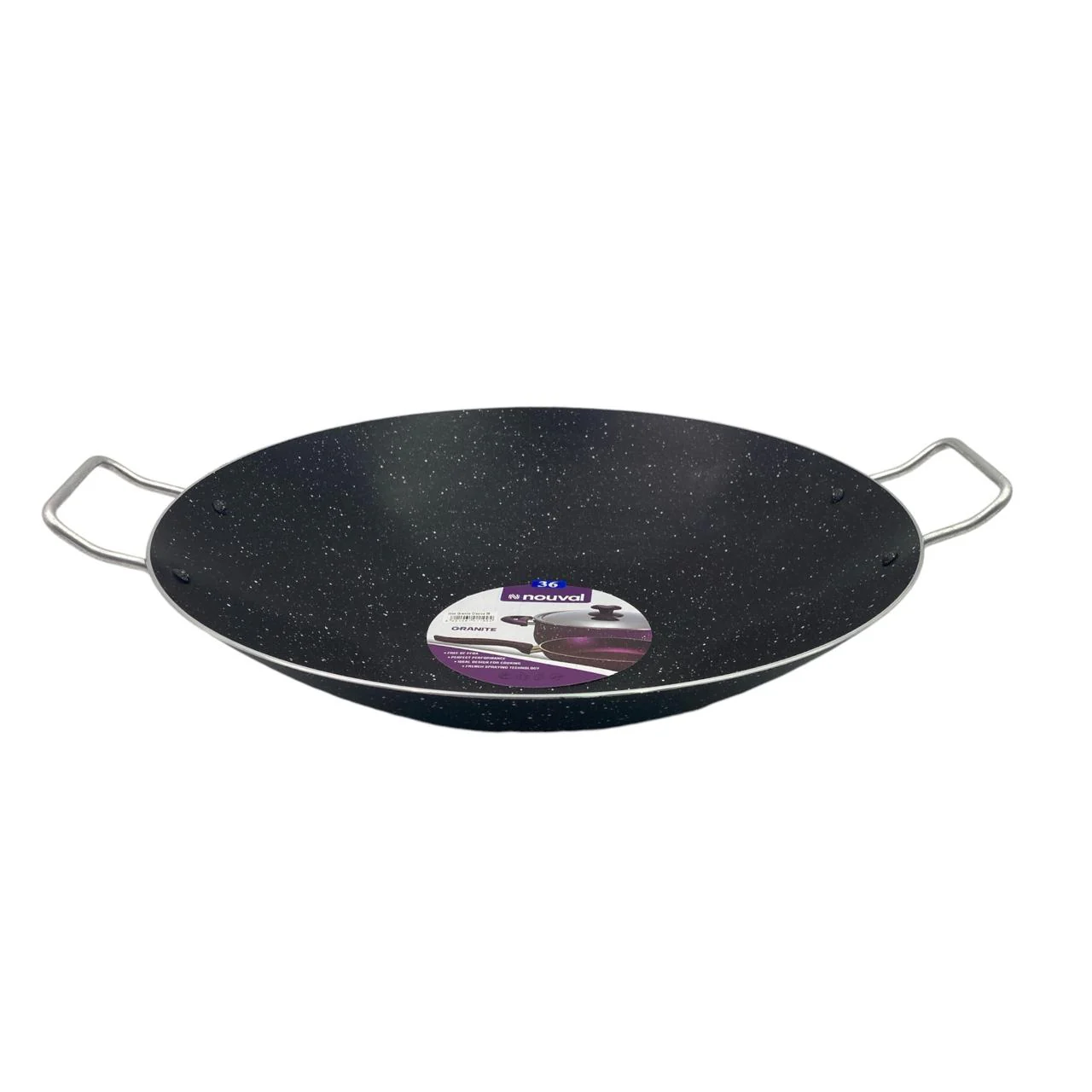 Black Granite Nouval Shallow wok - Lunaz Shop