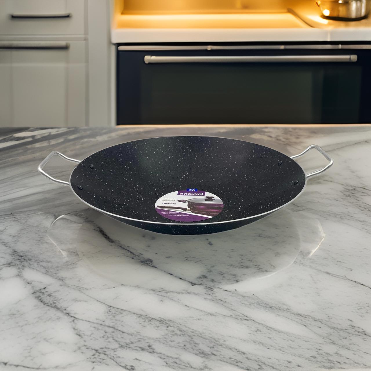 Black Granite Nouval Shallow wok - Lunaz Shop