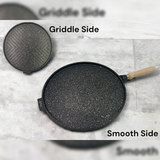 Dosthoff Granite Round Grill 36 cm with wooden handle