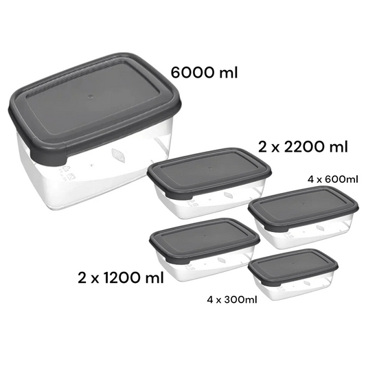 Set of 13 Cook & Keep Rectangular Food Containers