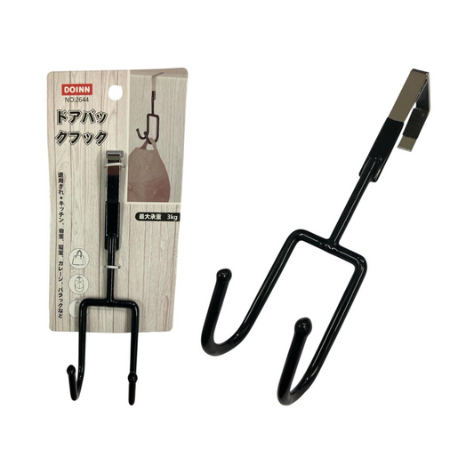 DOINN Black Metallic over the door hanger with 2 hooks