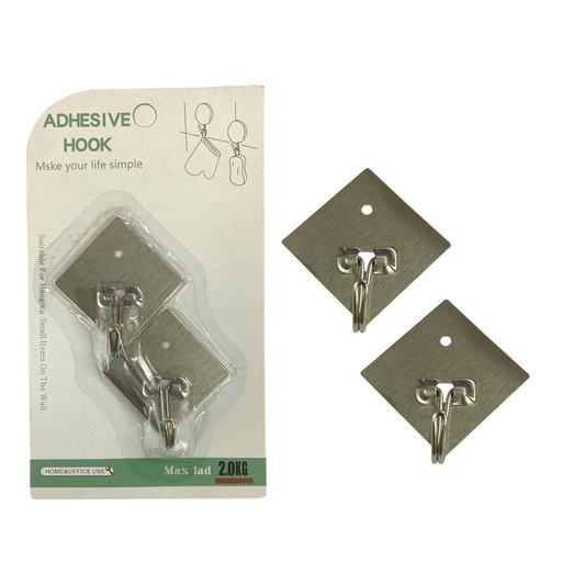 Stainless Steel Small Self Adhesive Hooks X2