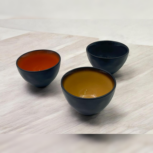 Dosthoff Mat Black with Colored Glaze Sauce Bowl 8 cm