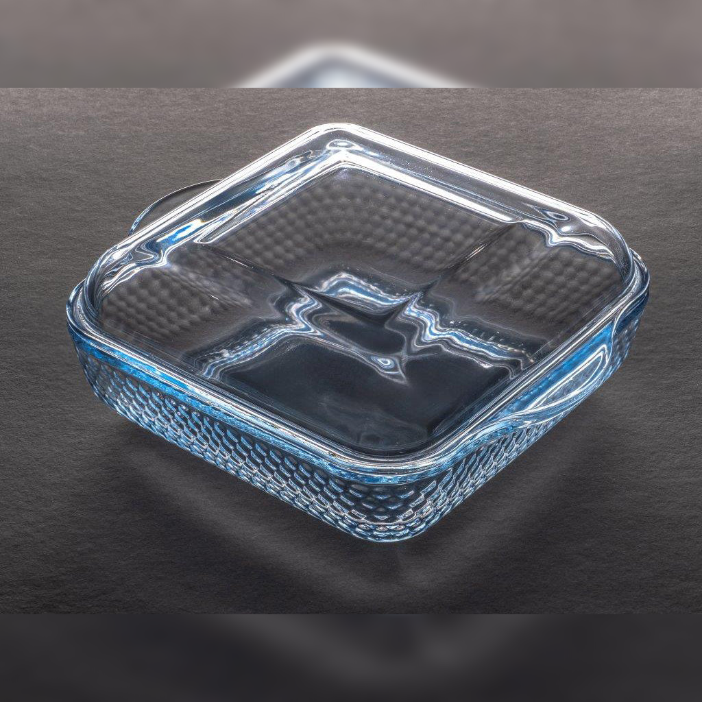 Squared Oven Tray Dotted Design with cover 24 cm