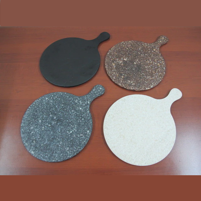 Melamine Flat Round Display Plate Granite Design 29 cm