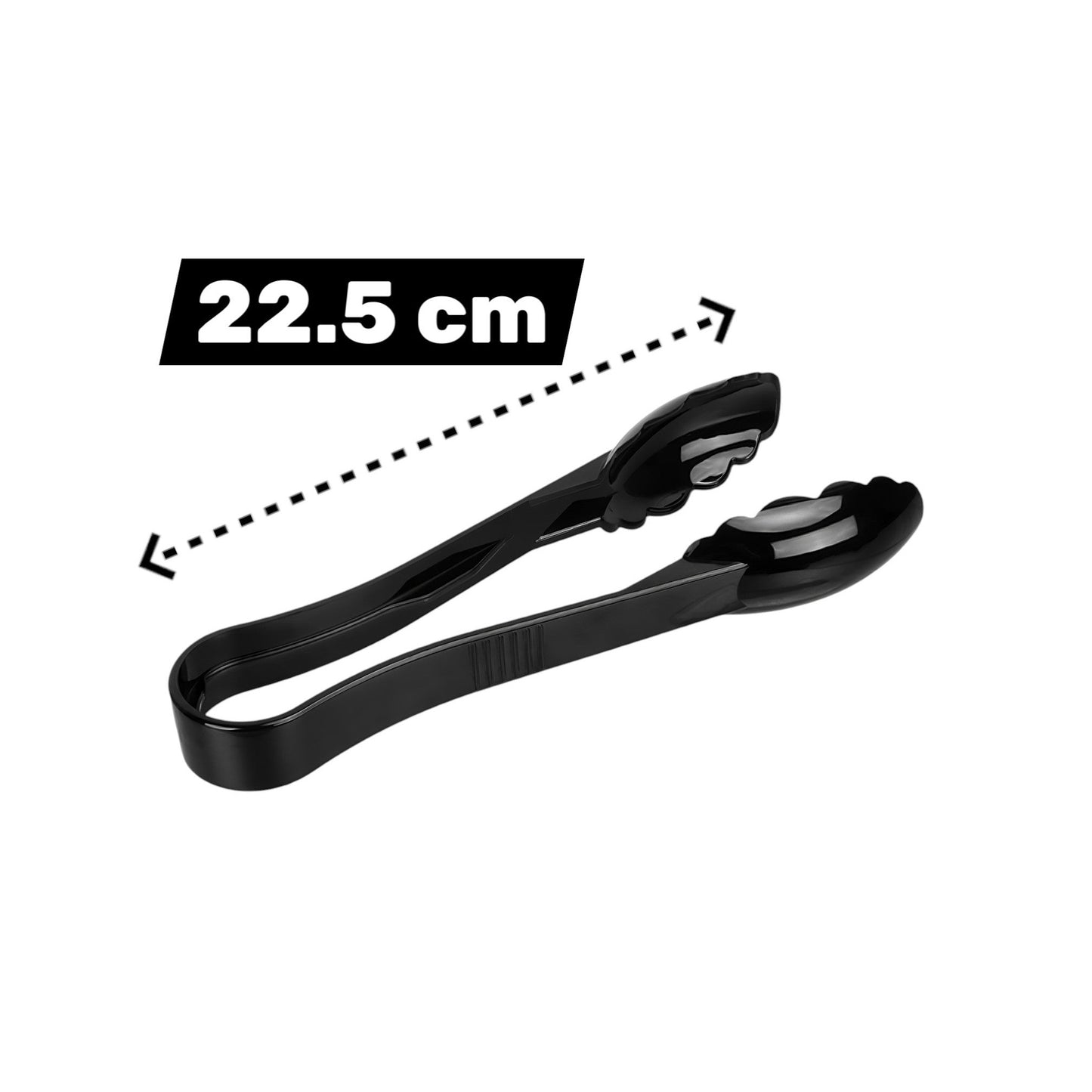 Polycarbonate Medium Black Tong 22.5 cm