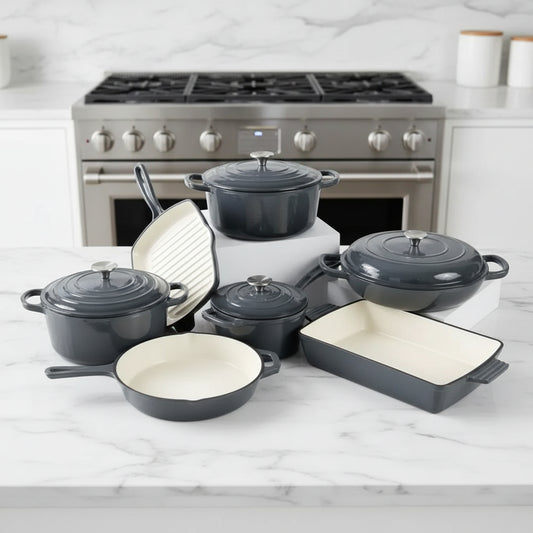 Enameled Cast Iron Cookware Set 11 Pieces
